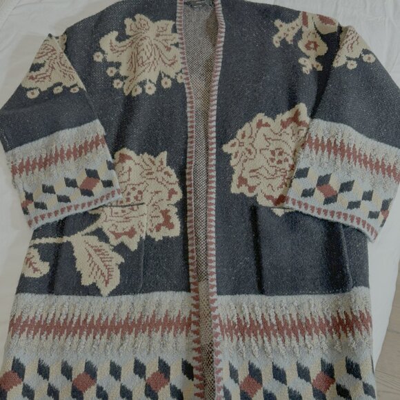 Oversized Floral Intarsia Cardigan - Picture 4 of 6